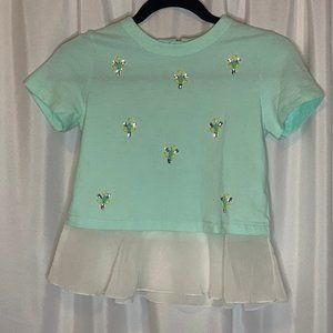 GINGERSNAPS Girl's Sz12 Teal shirt with beads
